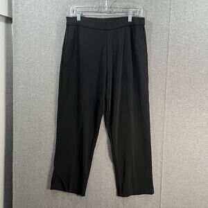 Susan Graver Tall LK Fusion Pull-On Crop Pant Black Tall Medium